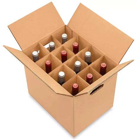 Wine Carrier Box - 12 Bottle Pack S-13343 - Uline