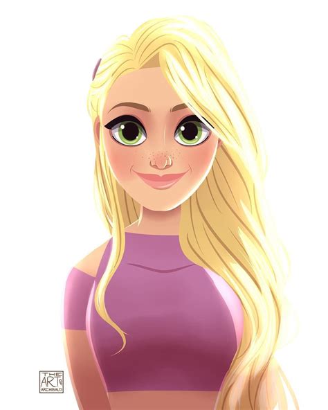 Rapunzel Moderna | Disney princess modern, Disney tangled, Disney drawings