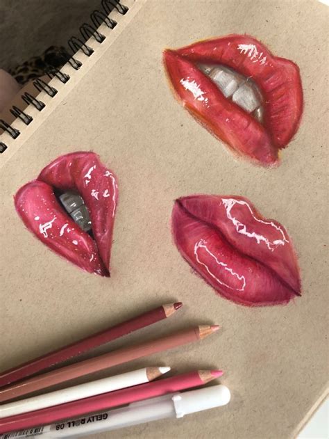 Colored pencil lips in 2024 | Colored pencil artwork ideas, Lips ...