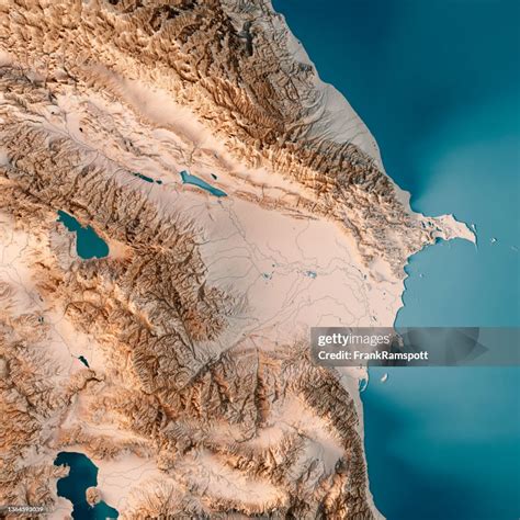 Azerbaijan 3d Render Topographic Map Neutral High-Res Stock Photo ...