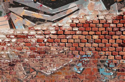 Download free photo of Brick, brick wall, brick background, graffiti, graffiti art - from ...