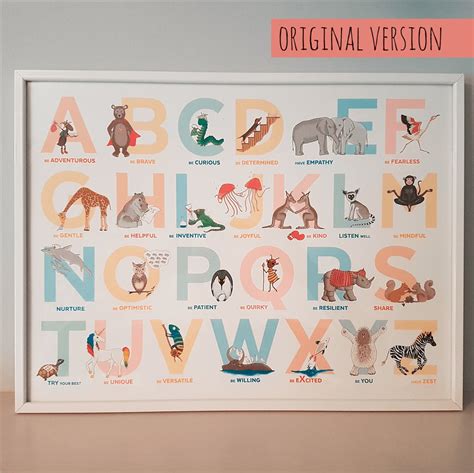 The Original A to Z animal Alphabet of Emotions print - Landscape ...