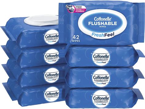 Cottonelle FreshFeel Flushable Wet Wipes for Adults and Kids, 8 Flip ...