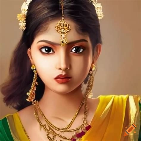 Girl wearing a madheshi sari dress on Craiyon