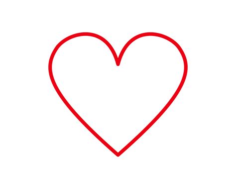 desenho de contorno de coração vermelho simples 16349283 PNG