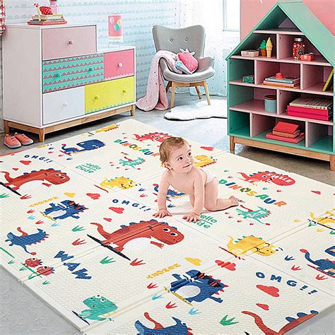 Baby Gear 77.6" x 68.9" 0.4" Folding Baby Play Mat Large Reversible Crawling Kid PlayMat Baby