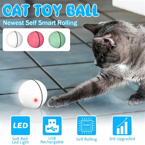 Smart interactive pet toys led luminous ball usb charging smart cat toy ...