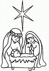 Star Of Bethlehem In Born Baby Jesus Coloring Page  sketch template