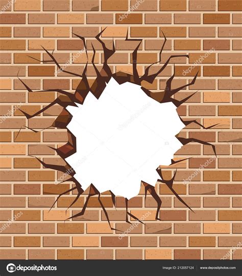 Hole Brick Wall Brown Bricks Vector Design Stock Vector Image by ...