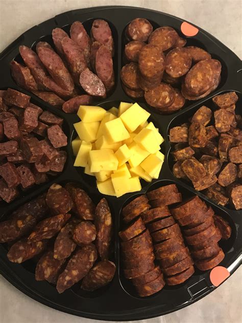 smoked sausage and cheese platter