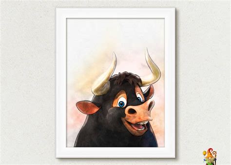 Ferdinand Print Ferdinand the Bull Digital Poster Nursery Art | Etsy