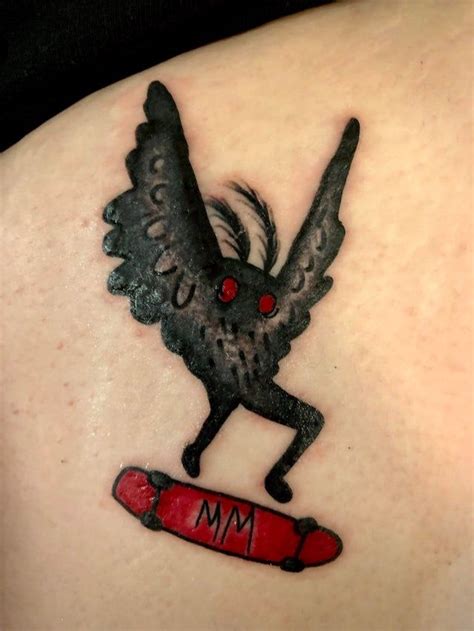 Mothman tattoo done by Matthew at Tuff Luck Tattoo in Carbondale, IL (my favorite piece so far ...