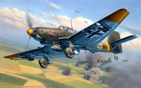 Airplane Painting Art Ju-87D Flight Aviation MILITARY wallpaper | 2560x1600 | 85241 | WallpaperUP