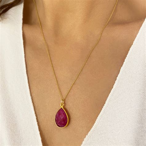 Red Ruby Necklace Real Ruby Necklace Harmony Necklace Real - Etsy