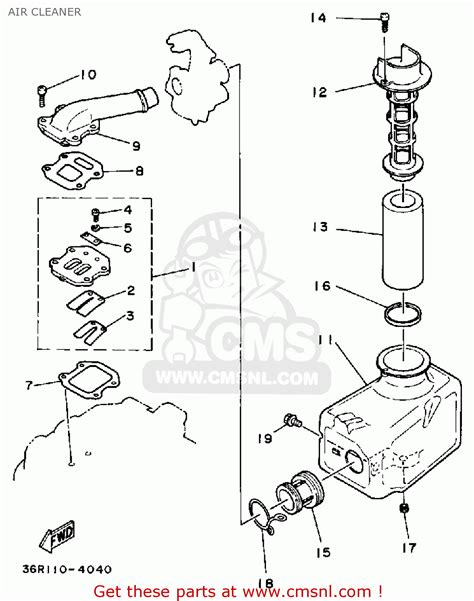 Yamaha YT60N TRI-ZINGER 1985 USA AIR CLEANER - buy original AIR CLEANER ...