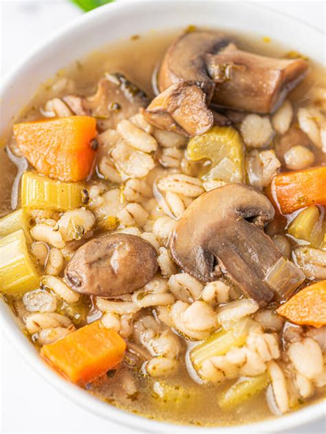 Instant Pot Mushroom Barley Soup - RecipeTeacher