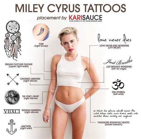 Miley Cyrus Tattoo Placement. Plus her new tattoo of her grandma on her arm | Miley tattoos ...