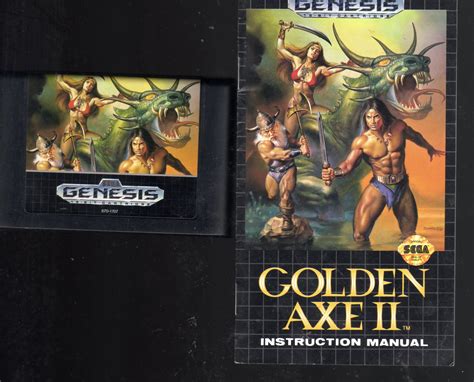 Sega Genesis The Golden Axe II game & manuel