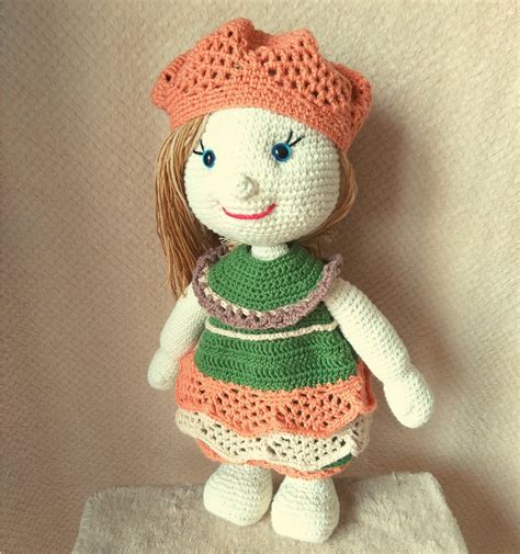 Crochet Clothes Doll Beautiful Dress Crochet Toy Outflit Template Pdf Crochet Pattern in English ...