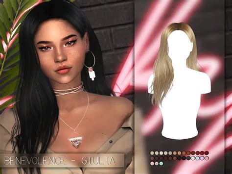 The Sims Resource: Giulia Hair Alpha Edit by Benevolence-c - Sims 4 Hairs