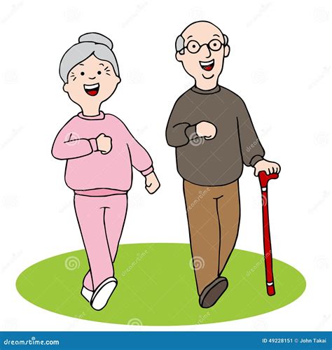 Senior Citizens Walking stock vector. Illustration of walker - 49228151