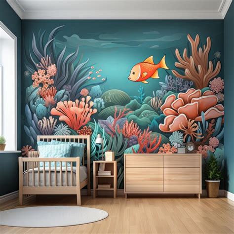 Premium Photo | Watercolor Vector illustration of a nursery room