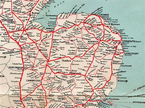 London and North Eastern Railway. Map of East Anglia -1930 | Train map ...