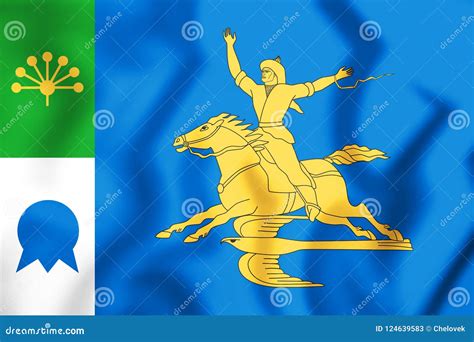 3D Flag of Salavat Bashkortostan, Russia. Stock Illustration - Illustration of ensign, banner ...