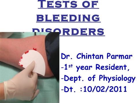 Tests of bleeding disorders