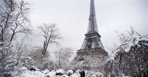 Eiffel Tower Closed As Heavy Snow Pummels France