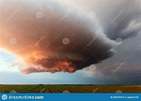 Supercell Storm Clouds at Sunset Stock Photo - Image of thunder, severe ...