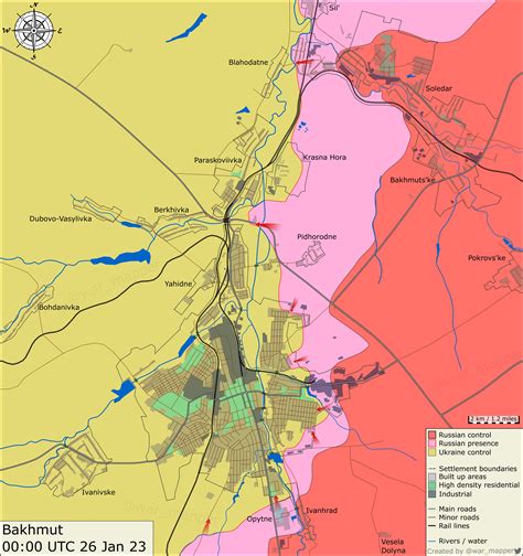 Bakhmut Front, Russo-Ukrainian War (26 January 2023) [3851 x 4096] : r/warmaps