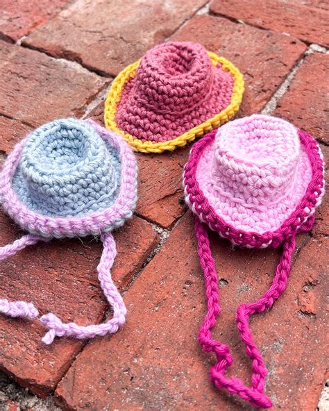 Mini Crochet Cowboy Hat Pattern – Knotted Neon