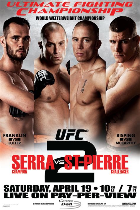 UFC 83 Matt Serra vs Georges St Pierre 2 Sports Poster 12x18 602938340311 | eBay