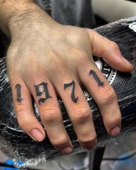 Lio on Instagram: ““1971” #atowntattoo #numbers #letters #letteringtattoo #jmwh” Number Tattoos ...