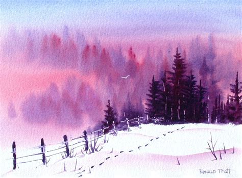 Download Original. Winter Glow. | Winter watercolor, Winter watercolor ...