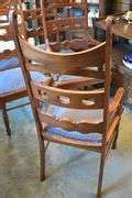 Set of 8 carved walnut high back dining chairs; 1151-327 - R.H. Lee ...