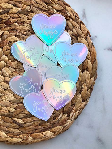 Holographic Sticker Die Cut Sticker Heart Sticker | Etsy