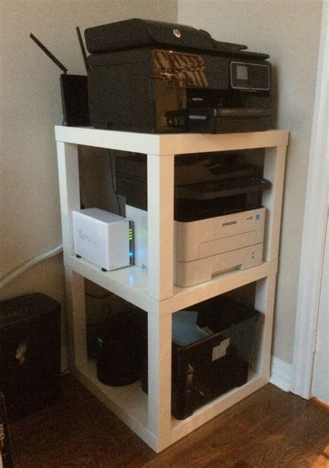 home office printer stand, easy hack usingIKEA Lack side tables | Printer stand ikea, Home ...
