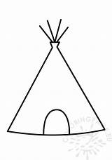 Teepee Coloring Pages Native Indian Tee Pee American Drawing Tent Tipi  sketch template