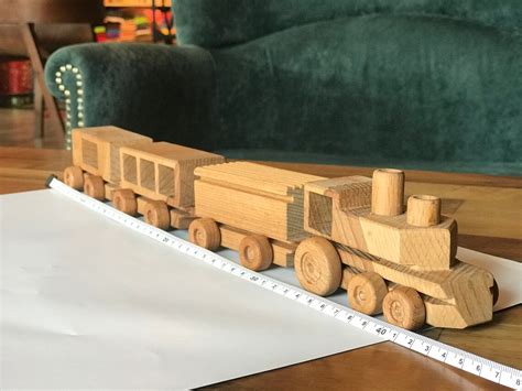 Wooden Toy Train Steam Locomotive and Wagons Eco Friendly - Etsy