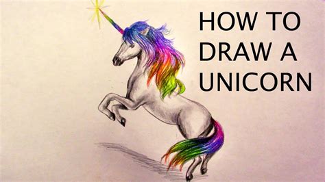 How to Draw A Realistic Unicorn (Easy) - Realtime - YouTube