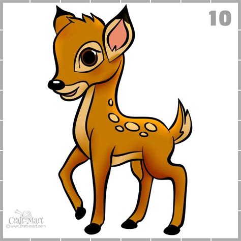 Drawing a deer in 10 steps - easy tutorial | Easy animal drawings, Kids canvas art, Deer drawing