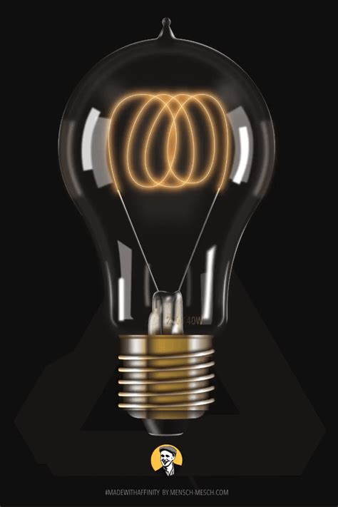 A vector carbon filament bulb #madewithaffinity in #AffinityDesigner Filament Bulb, Edison Light ...