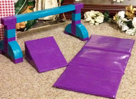 Additional gymnastic pieces: cheese wedge & balance beam from duct tape & fl… | American girl ...