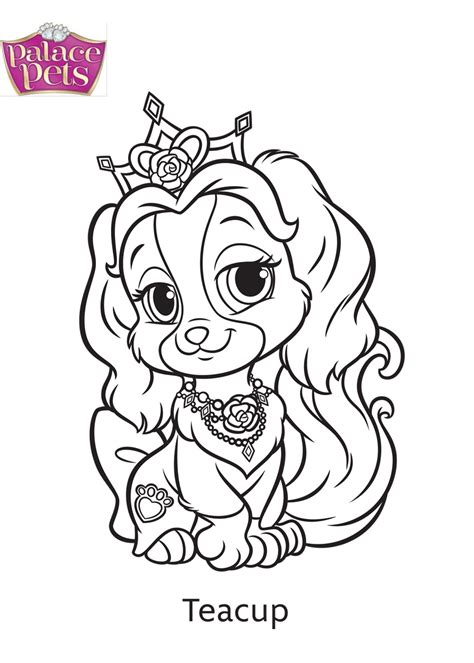 Palace Pets Teacup Coloring Page - Free Printable Coloring Pages for Kids