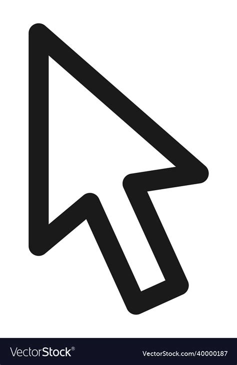 Arrow pointer mouse cursor black outline icon Vector Image