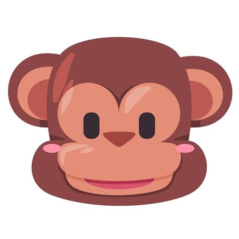 Premium Vector | Monkey ape face mask illustration smile head wild ...