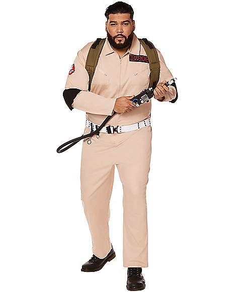 Adult Mens Ghostbusters One Piece Plus Size Costume - Ghostbusters Classic - Spirithalloween.com