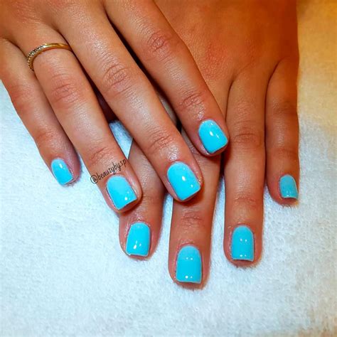 Cute Short Acrylic Nail Ideas Light Blue